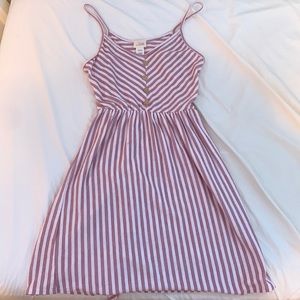 pink and white mini/sun dress with buttons